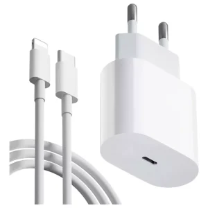 Carregador Usb-c 30w Compatível Com iPhone + Cabo Turbo Usbc Cor Branco