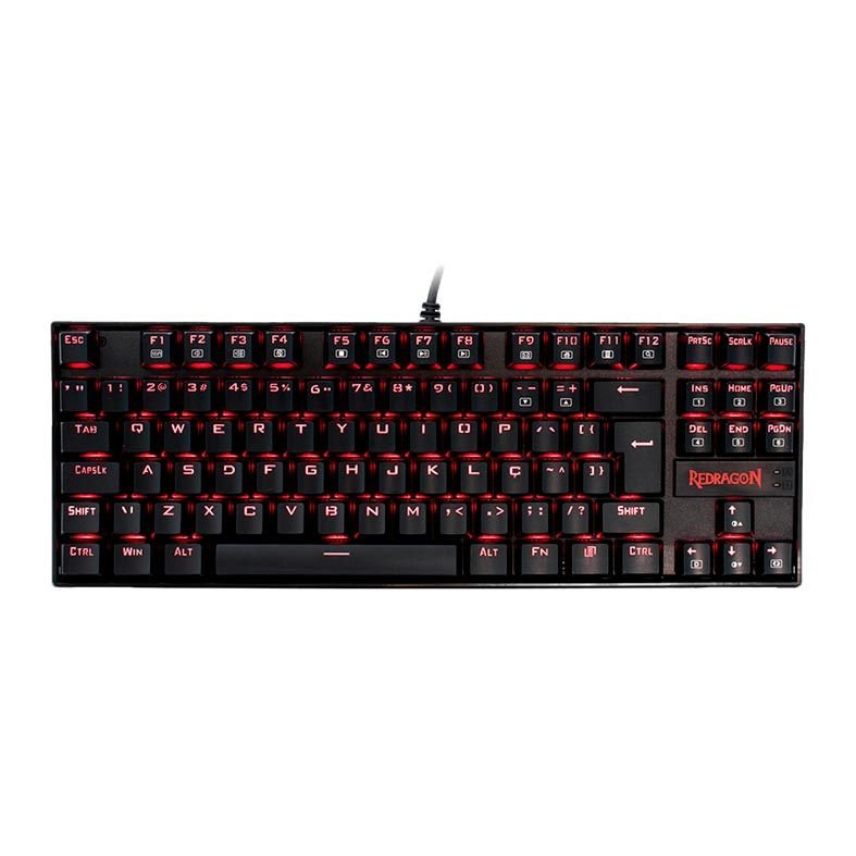 Teclado Mecanico Redragon Kumara Led Vermelho Switch Marrom